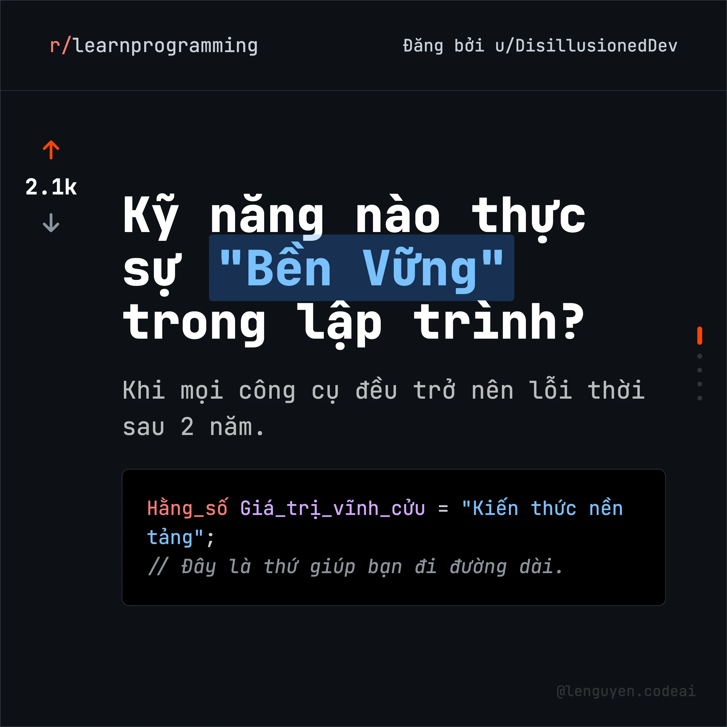 Kỹ năng lập trình "Bền Vững"